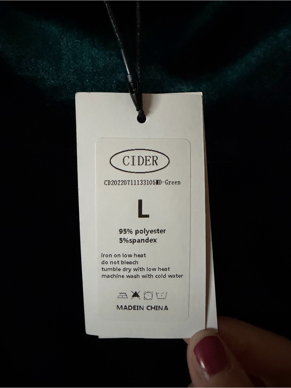 Cider Deep Emerald Velvet Midi Dress - Picture 5 of 5